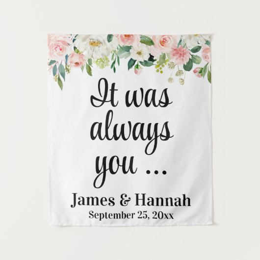 フローラ結婚の背景披露宴フォトブースプロップ タペストリー (正面)