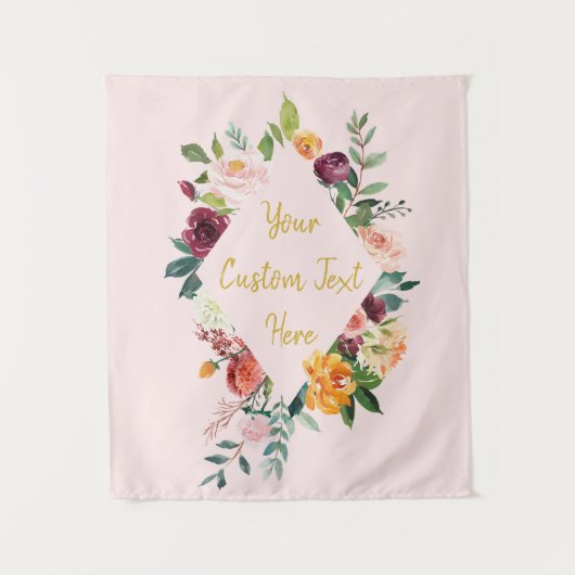 フローラ結婚の背景披露宴フォトブースプロップ タペストリー (正面)