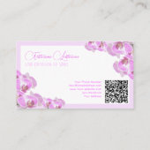 フローラ結婚の蘭の花の書道QRコード 名刺 (裏面)