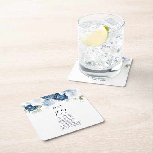 フローラ結婚の表番号12の座席表 スクエアペーパーコースター (インサイチュ)