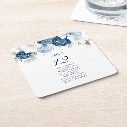 フローラ結婚の表番号12の座席表 スクエアペーパーコースター (アングル)