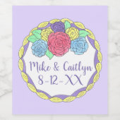 フローラ結婚の記念日ブライダルシャワーのケーキ ワインラベル (シングルラベル)