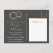 フローラ結婚の誓い日付はがきDkグレーを保存 案内ポストカード (裏面)