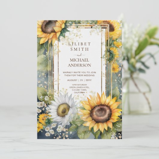 フローラ結婚の誕生日赤ちゃんシャワー退職日 招待状 (スタンド正面)