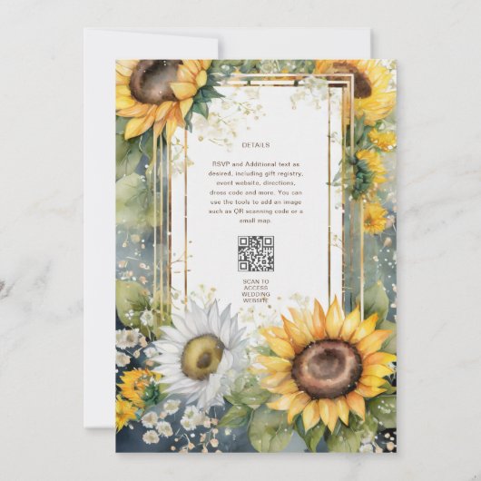 フローラ結婚の誕生日赤ちゃんシャワー退職日 招待状 (裏面)