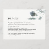 フローラ結婚の青いアザミとユーカリ詳細 エンクロージャーカード (正面)