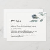 フローラ結婚の青いアザミとユーカリ詳細 エンクロージャーカード (正面/裏面)