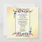 フローラ結婚の黄招待状 招待状 (正面)