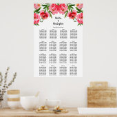 フローラ結婚の16テーブル座席表 ポスター (キッチン)