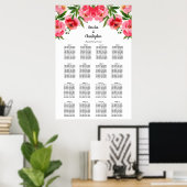 フローラ結婚の16テーブル座席表 ポスター (ホームオフィス)