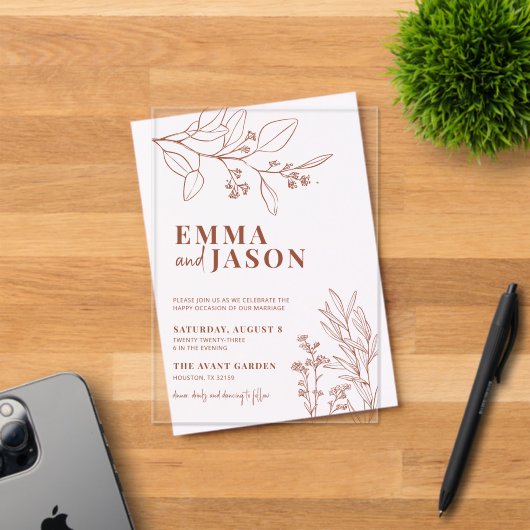 フローラ結婚の アクリル招待状 (インサイチュ (招待状))