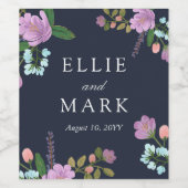 フローラ結婚の ワインラベル (シングルラベル)