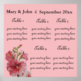 フローラ結婚の「Hollyhock」座席表。ポスター ポスター