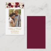 フローラ結婚のBurgundyレジストリ挿入フォトカード エンクロージャーカード (正面/裏面)