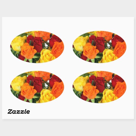 フローラ結婚のOVAL封筒用シールとSTICKERS 楕円形シール (シート)