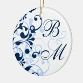 フローラ結婚または記念日オーナメント セラミックオーナメント (左)