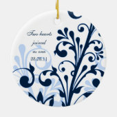 フローラ結婚または記念日オーナメント セラミックオーナメント (裏面)