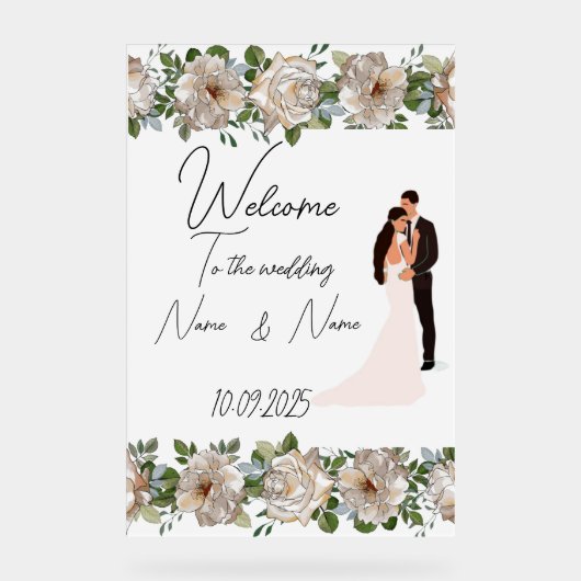 フローラ結婚アクリル徴候 アクリルサイン (正面)