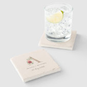 フローラ結婚アルファベットA ストーンコースター (横)