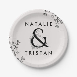 フローラ結婚アンパサンド ペーパープレート