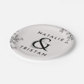 フローラ結婚アンパサンド ペーパープレート (アングル)