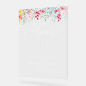 フローラ結婚ウェルカムアクリル標識 アクリルサイン (傾斜)