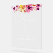 フローラ結婚ウェルカムアクリル標識 アクリルサイン (傾斜)