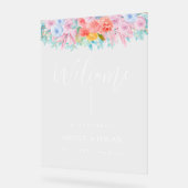 フローラ結婚ウェルカムアクリル標識 アクリルサイン (傾斜)