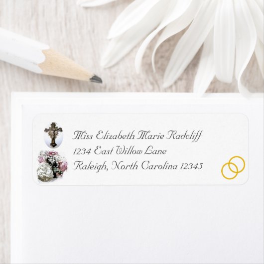 フローラ結婚カトリック差出人住所ラベル ラベル (インサイチュ)