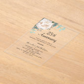 フローラ結婚グリーンリー25澄ん周年 アクリル招待状 (レイダウン)