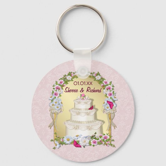 フローラ結婚ケーキ キーホルダー (正面)