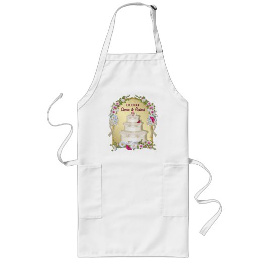 フローラ結婚ケーキ ロングエプロン (正面)
