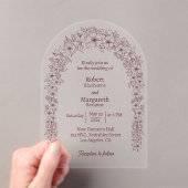 フローラ結婚ゲートアー結婚チ アクリル招待状 (インサイチュ (ポータブル))