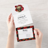 フローラ結婚ゴシック オールインワン招待状 (貼ってはがせる)