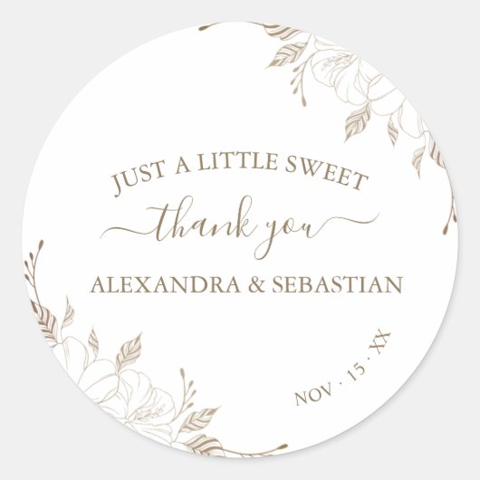 フローラ結婚サンキュークラシックラウンドステッカー ラウンドシール (正面)
