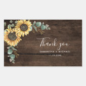 フローラ結婚サンフラワー素朴ズ 長方形シール (正面)