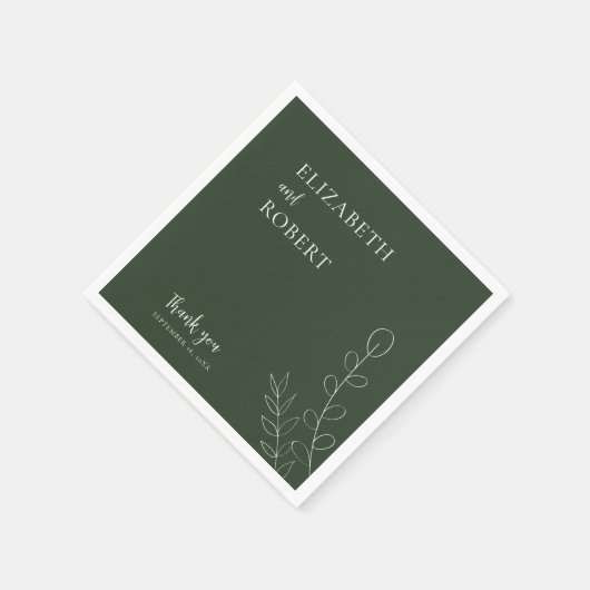 フローラ結婚スのスクリプエレガントトミニマルシンプル スタンダードカクテルナプキン (角)