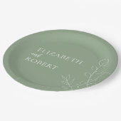 フローラ結婚スのスクリプエレガントトミニマルシンプル ペーパープレート (アングル)