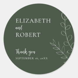 フローラ結婚スのスクリプエレガントトミニマルシンプル ラウンドシール