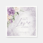 フローラ結婚スパークルズMauve ID889 スタンダードカクテルナプキン (正面)