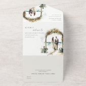 フローラ結婚ズアーチコーストビーチシースケープズ結婚ス オールインワン招待状 (外側)