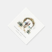 フローラ結婚ズアーチコーストビーチシースケープズ結婚ス スタンダードカクテルナプキン (角)