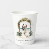 フローラ結婚ズアーチコーストビーチシースケープズ結婚ス 紙コップ (裏面)