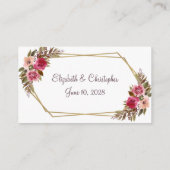 フローラ結婚ズウェブサイトカシス植物体金ゴールドフレーム エンクロージャーカード (裏面)