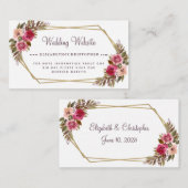 フローラ結婚ズウェブサイトカシス植物体金ゴールドフレーム エンクロージャーカード (正面/裏面)