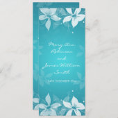 フローラ結婚ズエキゾチック開花ブルー 招待状 (正面/裏面)