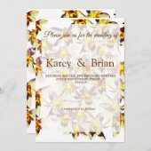 フローラ結婚ズカード、黄色の水仙 招待状 (正面/裏面)