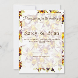 フローラ結婚ズカード、黄色の水仙 招待状