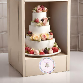 フローラ結婚ズケーキパターンベーカリークラシックラウンド ラウンドシール