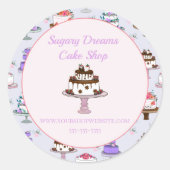 フローラ結婚ズケーキパターンベーカリークラシックラウンド ラウンドシール (正面)
